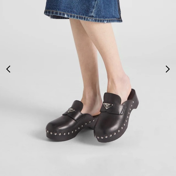 Authentic Prada Studded Leather clogs Size 8 - Picture 5 of 10